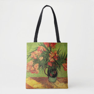 Vas med oleander och böcker av Vincent van Gogh Tygkasse