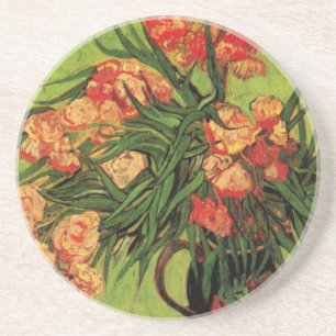 Vas med oleander och böcker av Vincent van Gogh Underlägg