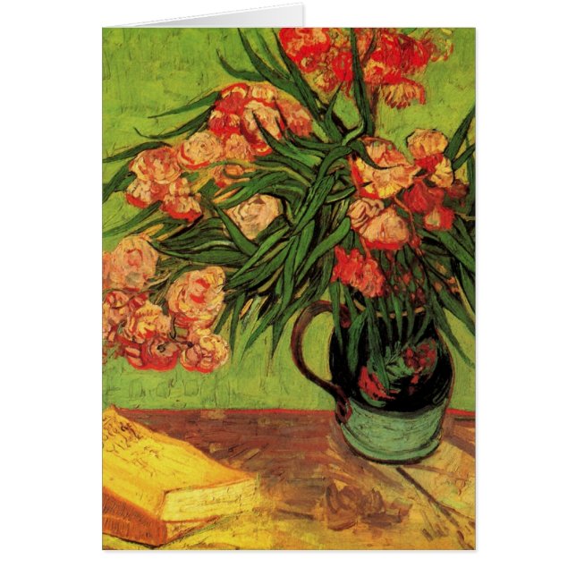 Vas med Oleanders och Bokar av Vincent van Gogh Hälsningskort (Framsidan)