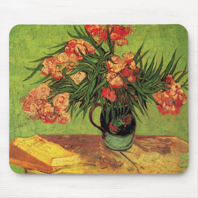 Vas med Oleanders och Bokar av Vincent van Gogh Musmatta (Framsidan)