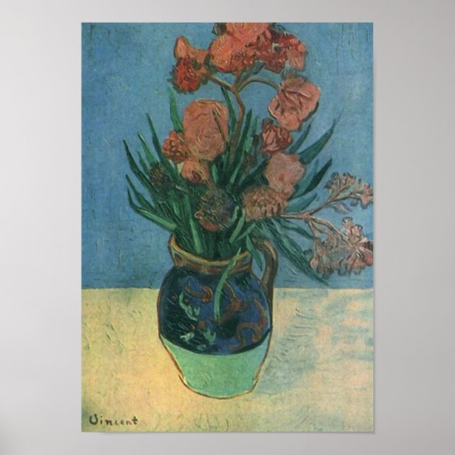 Vas med Oleanders Van Gogh Fine Art Poster (Framsidan)