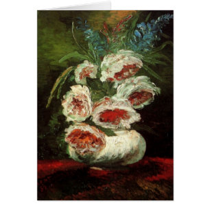 Vas med Peonies av Vincent van Gogh Hälsningskort