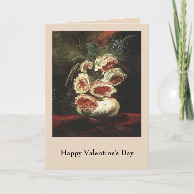 Vas med Peonies av Vincent van Gogh Helgkort (Framsida)