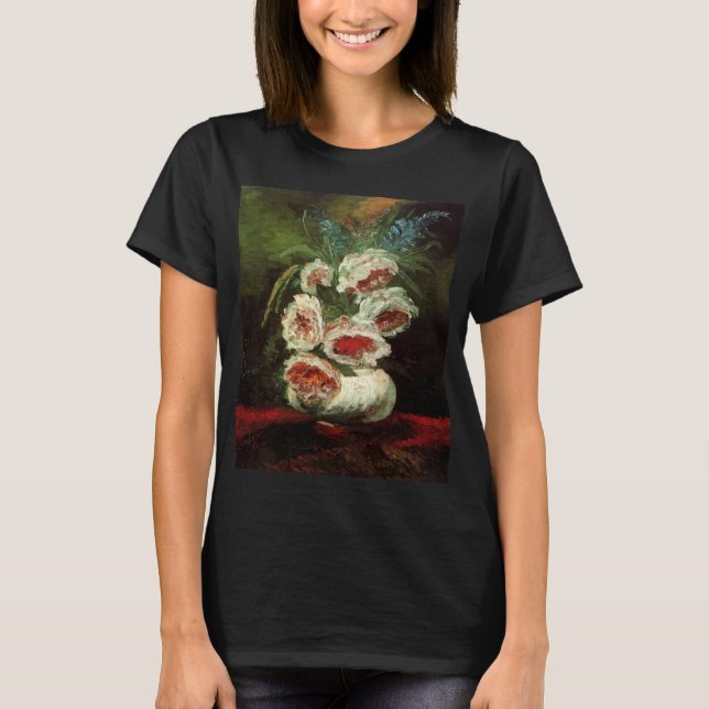 Vas med Peonies av Vincent van Gogh Tee (Framsida)