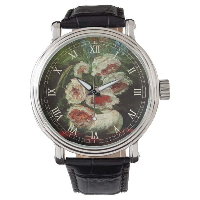 Vas med peonior av Vincent van Gogh Armbandsur (Framsida)