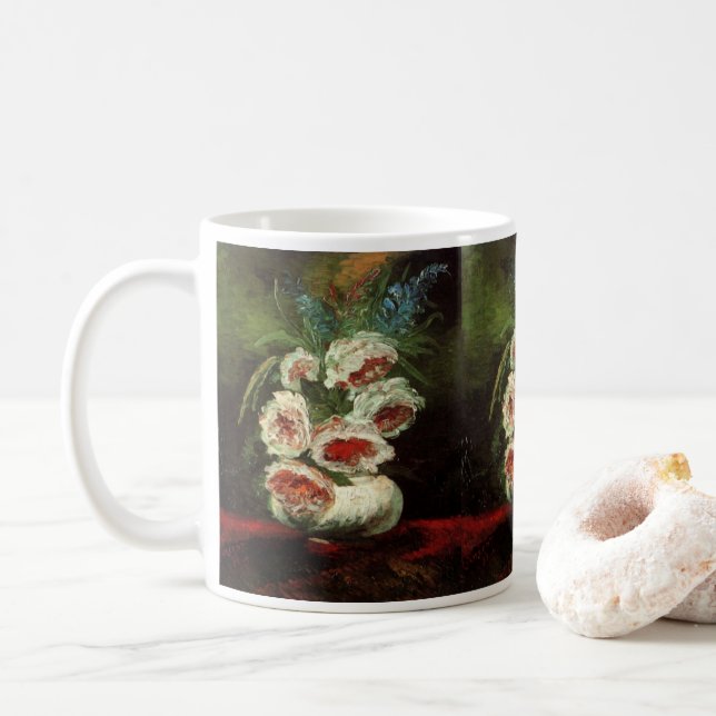 Vas med peonior av Vincent van Gogh Kaffemugg (Med munk)