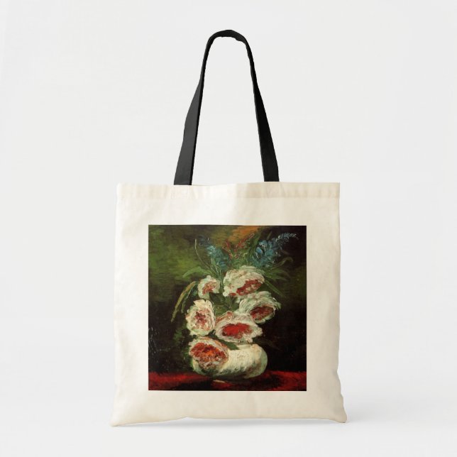 Vas med peonior av Vincent van Gogh Tygkasse (Framsidan)