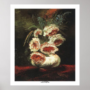 Vas med pioner av Vincent Van Gogh Poster