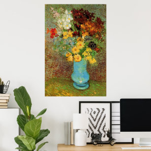 Vas med prästkragar och anemoneblommor av Vincent Poster