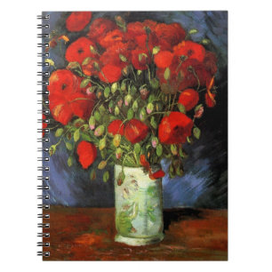 Vas med Red Poppies av Vincent van Gogh Anteckningsbok Med Spiral