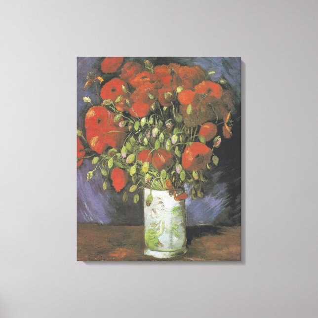 Vas med Red Poppies av Vincent van Gogh Canvastryck (Framsida)