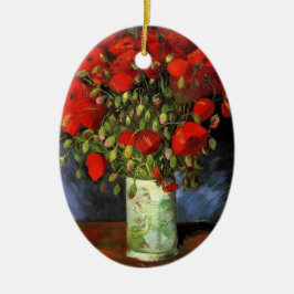 Vas med Red Poppies av Vincent van Gogh Julgransprydnad Keramik