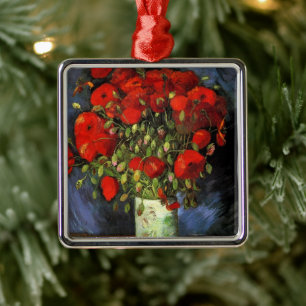 Vas med Red Poppies av Vincent van Gogh Julgransprydnad Metall