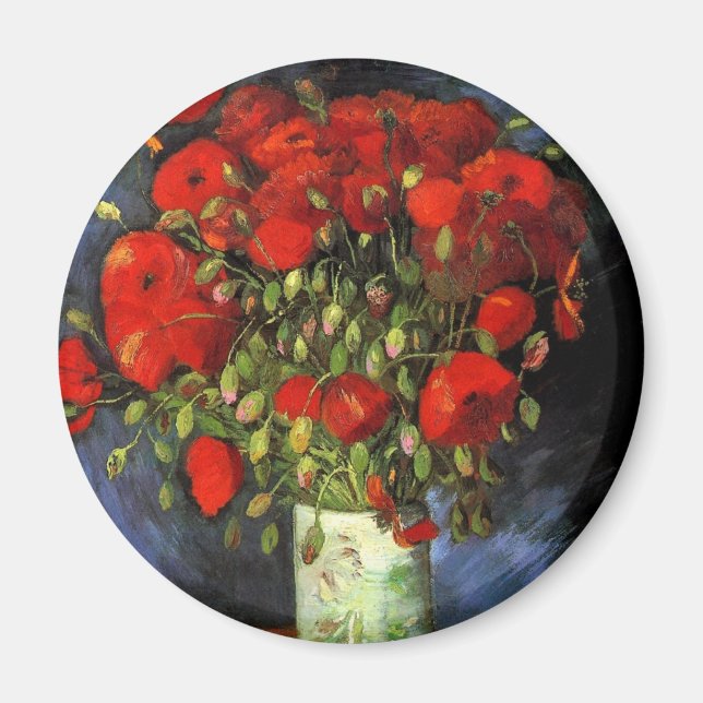 Vas med Red Poppies av Vincent van Gogh Magnet (Framsidan)