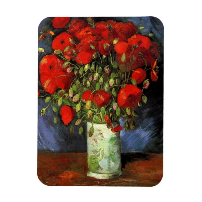 Vas med Red Poppies av Vincent van Gogh Magnet (Vertikal)