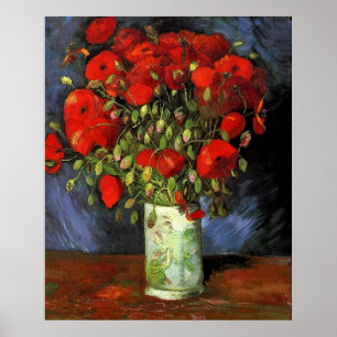 Vas med Red Poppies av Vincent van Gogh. Poster
