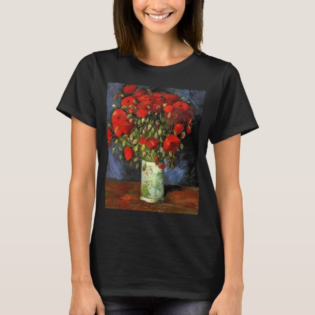 Vas med Red Poppies av Vincent van Gogh Tee (Framsida)