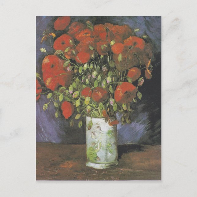 Vas med Red Poppies av Vincent van Gogh Vykort (Framsida)