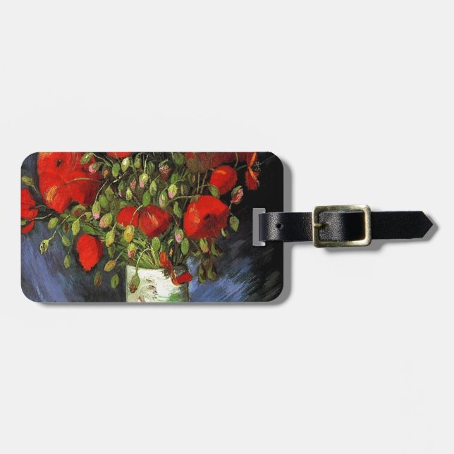 Vas med Red Poppies Vincent van Gogh Bagagebricka (Horisontell Framsida)