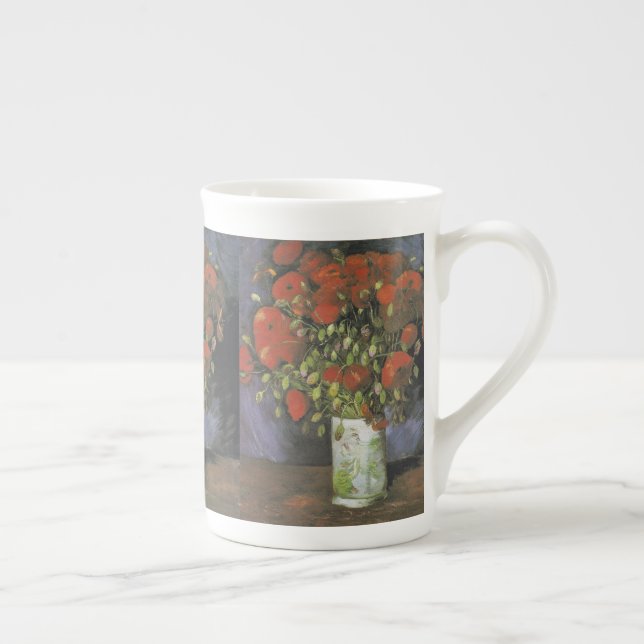 Vas med Red Poppies Vincent van Gogh Benporslin Mugg (Höger)
