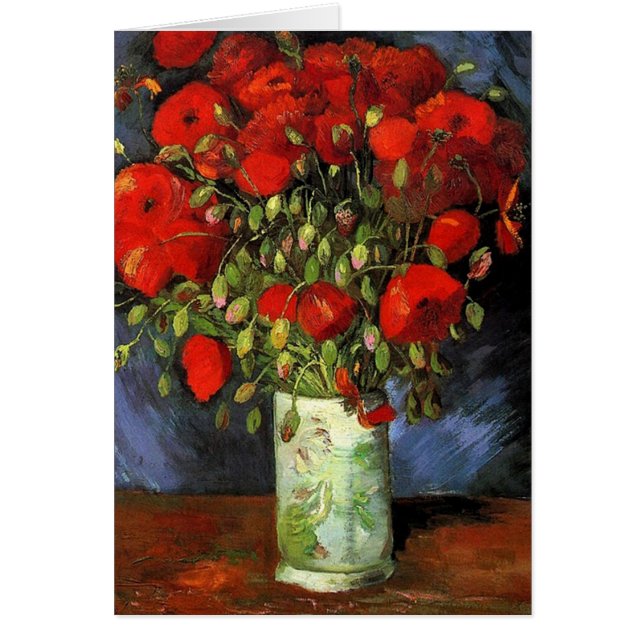 Vas med Red Poppies, Vincent van Gogh Hälsningskort (Framsidan)