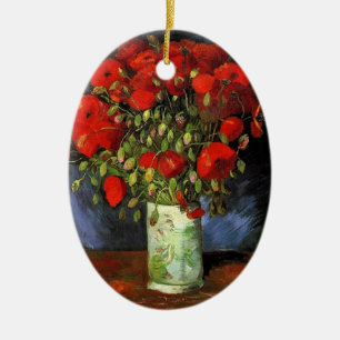 Vas med Red Poppies Vincent van Gogh Julgransprydnad Keramik