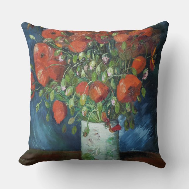 Vas med Red Poppies Vincent van Gogh Kudde (Framsida)