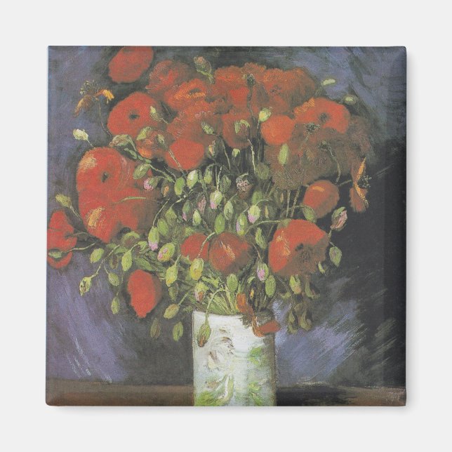 Vas med Red Poppies Vincent van Gogh Magnet (Framsidan)