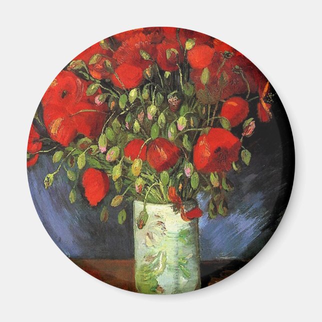Vas med Red Poppies Vincent van Gogh Magnet (Framsidan)
