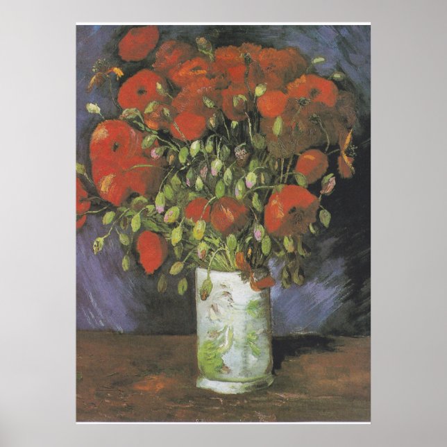 Vas med Red Poppies Vincent van Gogh Poster (Framsidan)