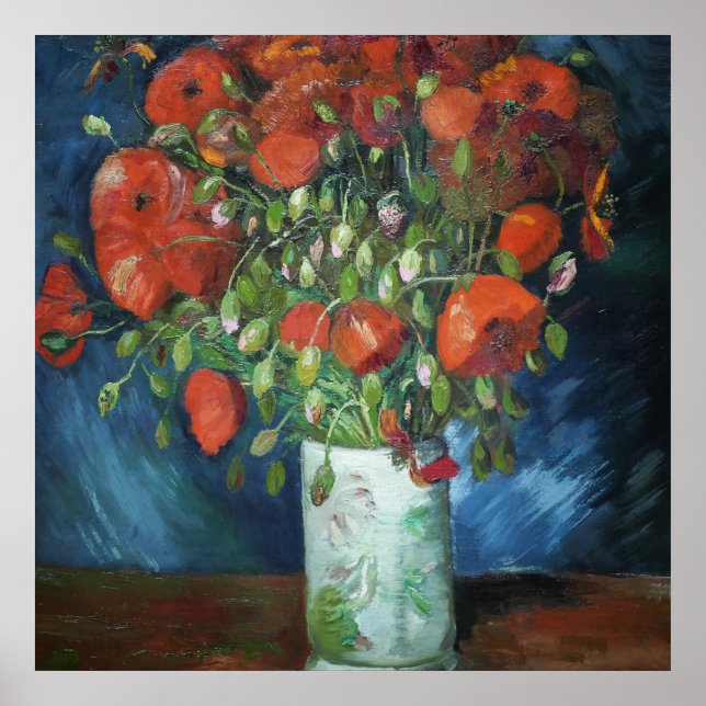 Vas med Red Poppies Vincent van Gogh Poster (Framsidan)