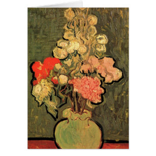 Vas med Ro Mallow av Vincent van Gogh Hälsningskort