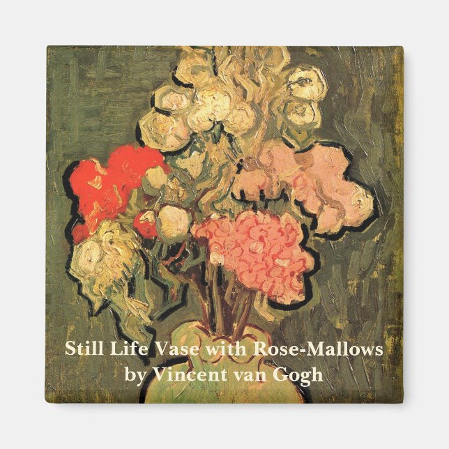 Vas med Ro Mallow av Vincent van Gogh Magnet (Framsidan)
