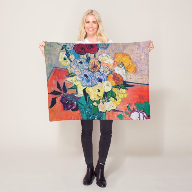 Vas med Ro och Anemones, Van Gogh Fleecefilt (På plats)