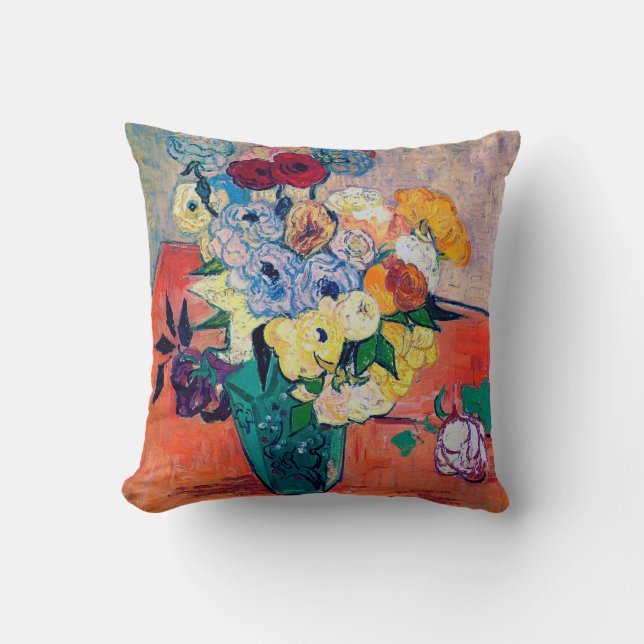 Vas med Ro och Anemones, Van Gogh Kudde (Framsida)