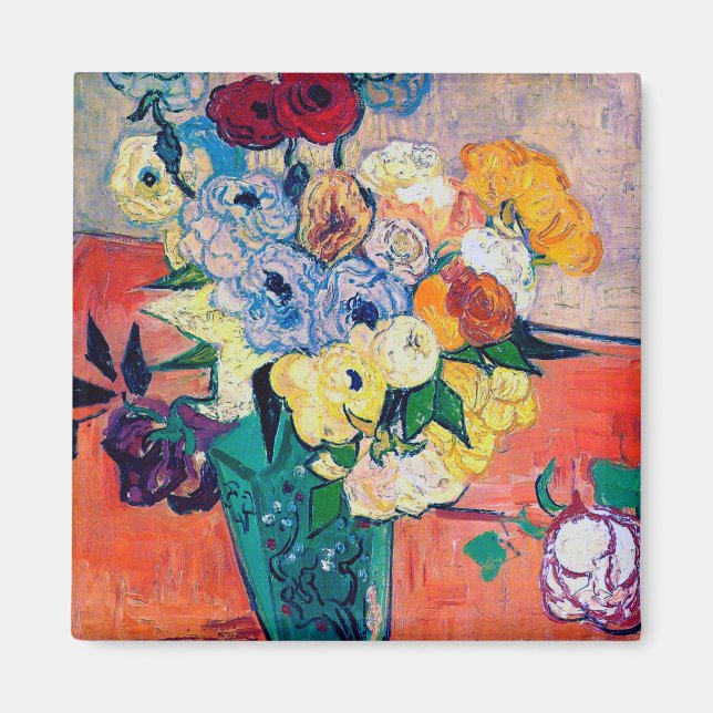 Vas med Ro och Anemones, Van Gogh Magnet (Framsidan)