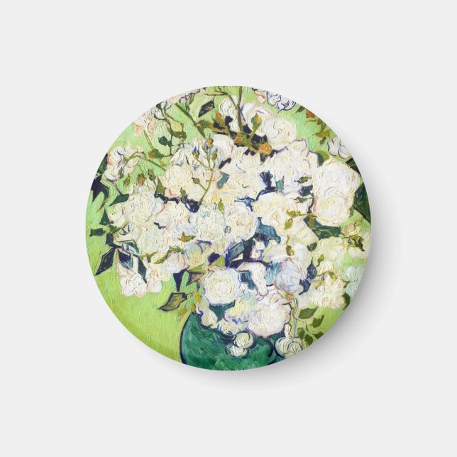 Vas med Ro Vincent Van Gogh-målning Magnet (Framsidan)