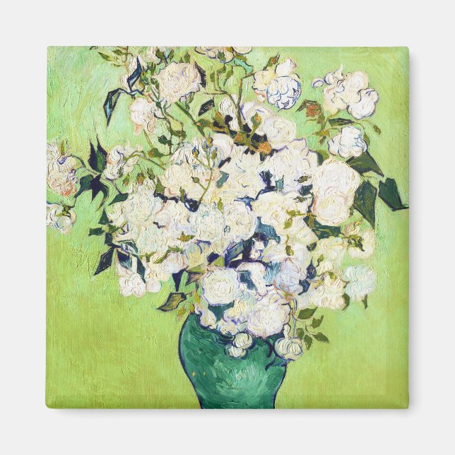 Vas med Ro Vincent Van Gogh-målning Magnet (Framsidan)
