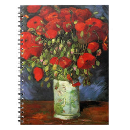 Vas med Röda poppies av Vincent Van Gogh Anteckningsbok