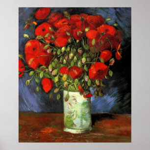 Vas med Röda poppies av Vincent Van Gogh Poster