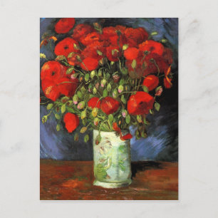 Vas med Röda poppies av Vincent Van Gogh Vykort