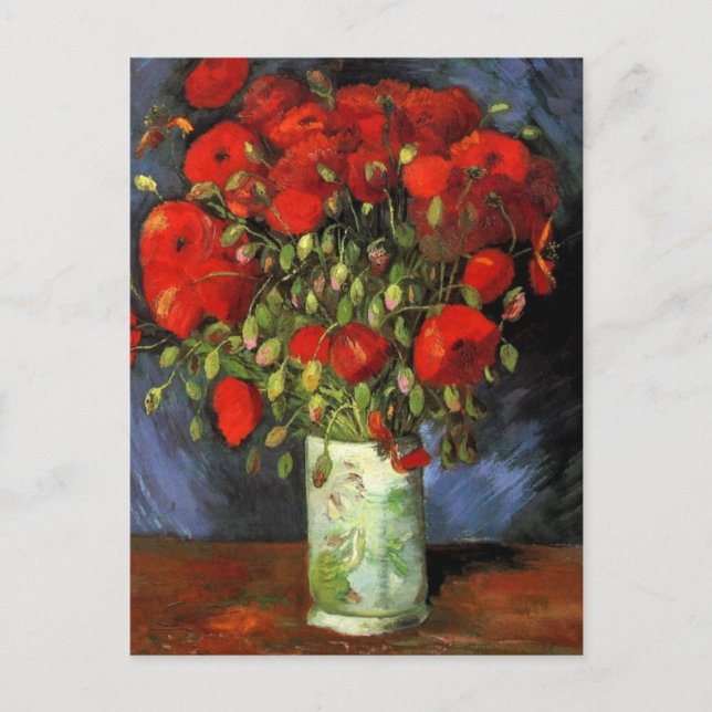 Vas med Röda poppies från Van Gogh Vykort (Framsida)