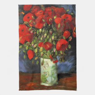 Vas med röda vallmor av Vincent van Gogh Kökshandduk