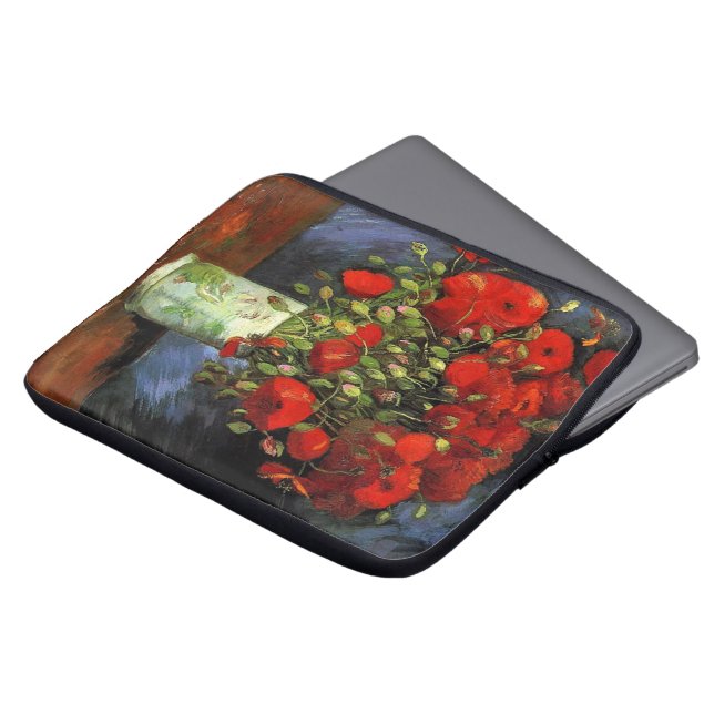 Vas med röda vallmor av Vincent van Gogh. Laptop Fodral (Framsida topp)