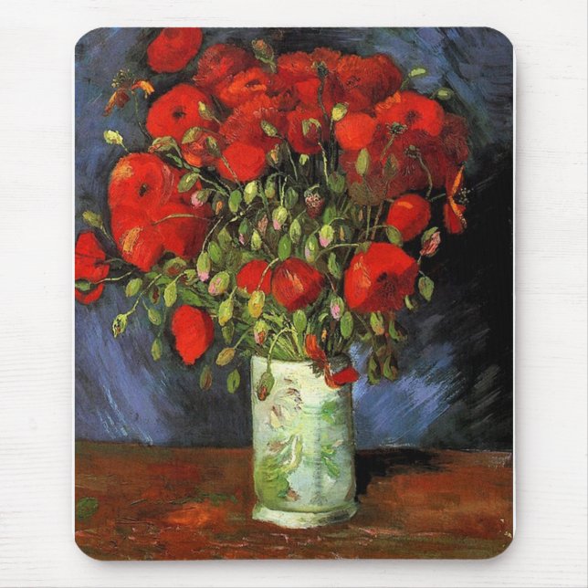 Vas med röda vallmor Vincent van Gogh Musmatta (Framsidan)