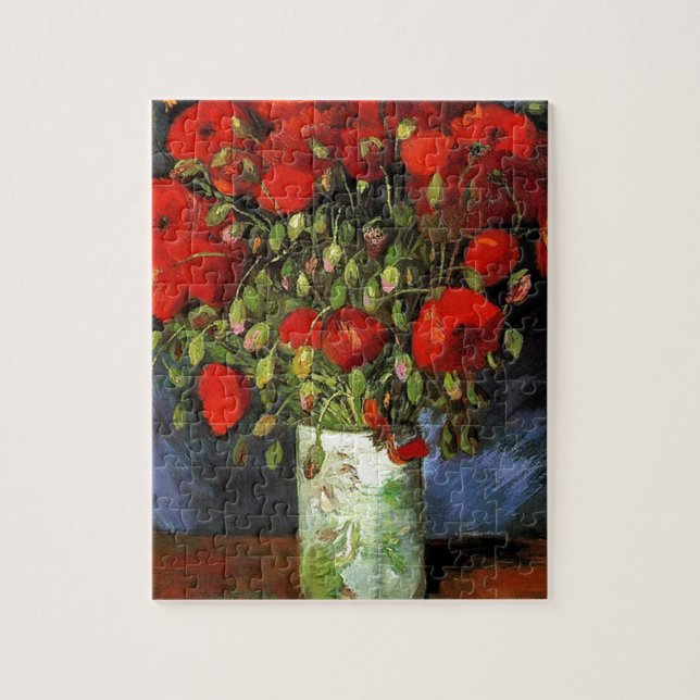 Vas med röda vallmor Vincent van Gogh Pussel (Vertikal)