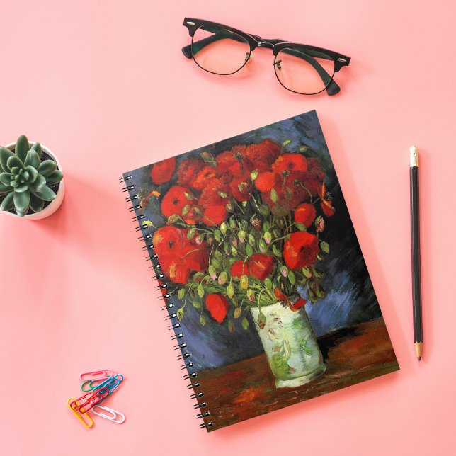 Vas med rödpoppies | Vincent van Gogh Anteckningsbok (Skapare uppladdad)