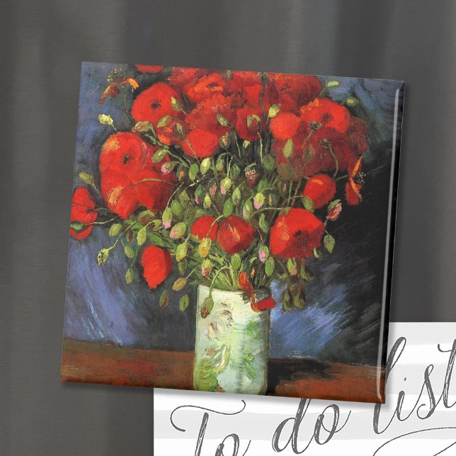 Vas med rödpoppies | Vincent van Gogh Magnet (Skapare uppladdad)