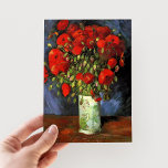 Vas med rödpoppies | Vincent Van Gogh Vykort<br><div class="desc">Vas med Röda poppies av den nederländske konstnären Vincent Van Gogh. Den ursprungliga bran är en olja på en duk som skildrar ett liv av ljusröda blommor. Använda verktygen för att lägga till anpassningsbar eller anpassa bilden.</div>