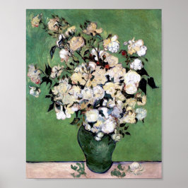 Vas med Rosa ros (F682) Van Gogh Fine Art Poster